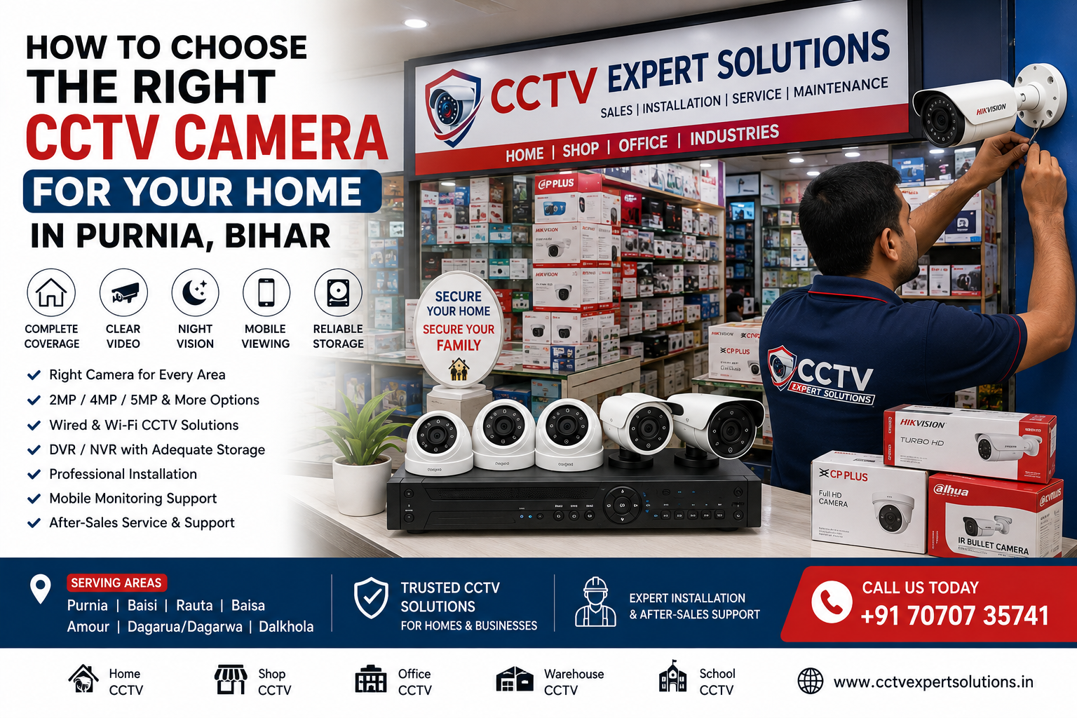 How to Choose the Right CCTV Camera for Your Home in Purnia, Bihar
