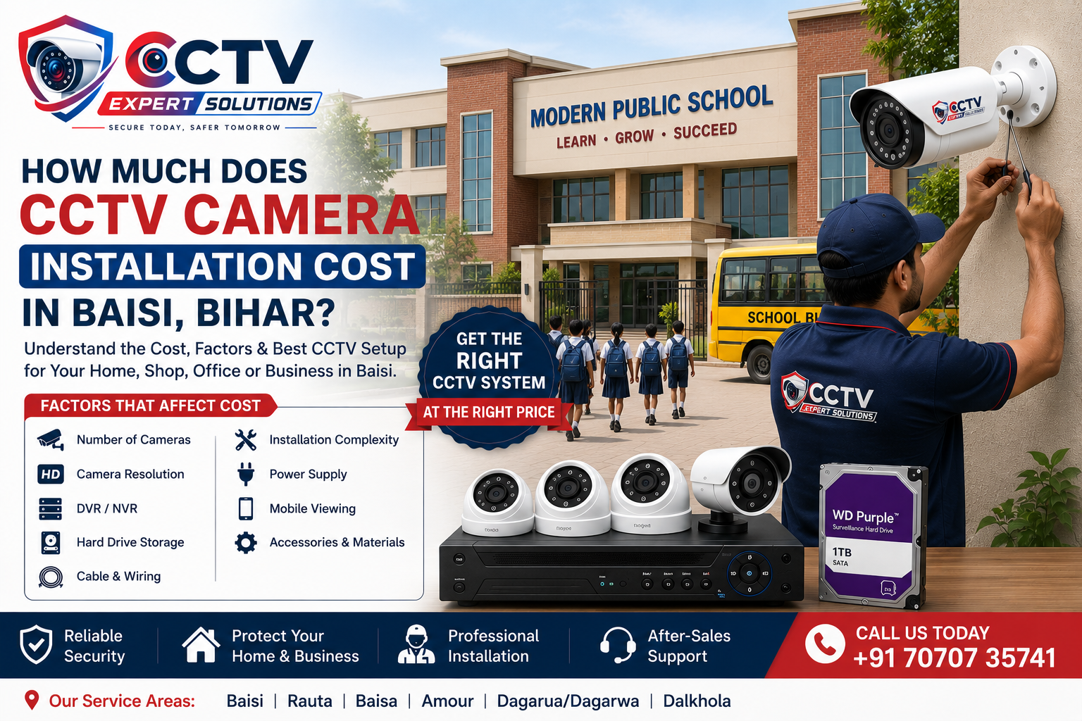 How Much Does CCTV Camera Installation Cost in Baisi, Bihar?